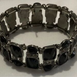 Black Stone Stretchy Bracelet
